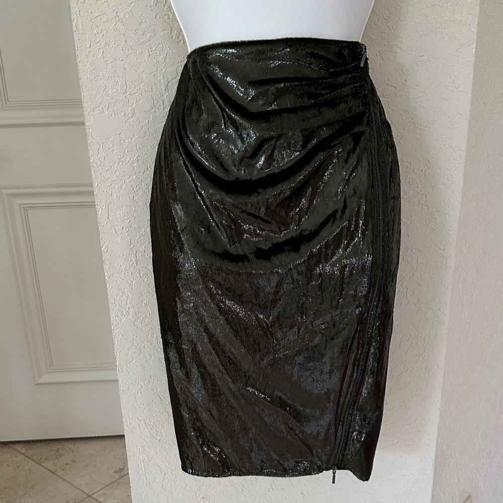 Reiss Shimmering Black Pencil Skirt